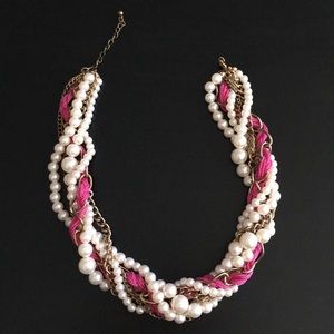 Pink gold and pearl necklaces